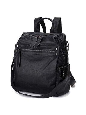 Women's Convertible PU Leather Mini Backpack Purse Shoulder Bag 2-Way Carry